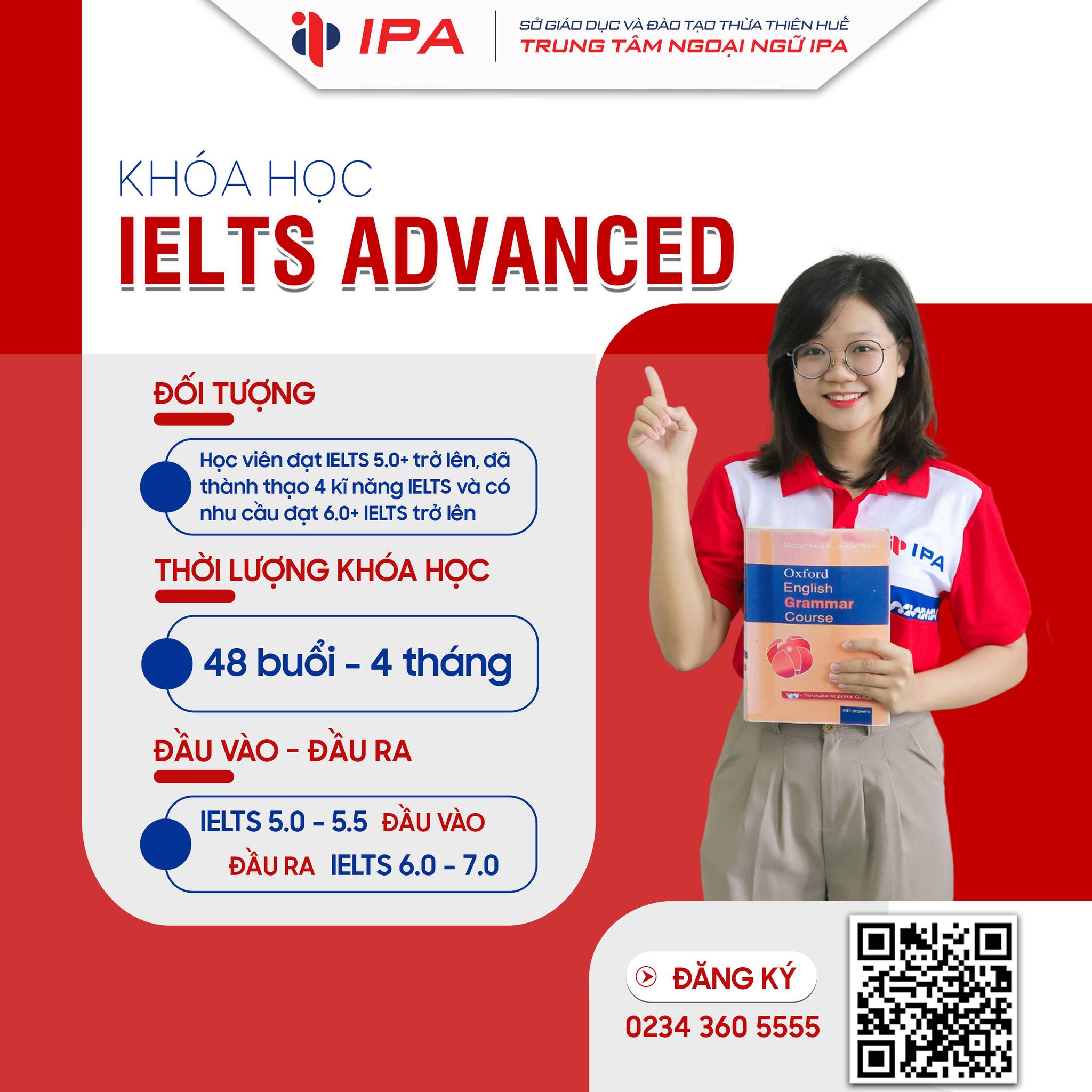 Khoá học IELTS Advance được thiết kế dành cho những học viên mất gốc hay có kiến thức nền tiếng Anh còn yếu, ôn tập lại những bài học Ngữ pháp trọng tâm, song song với việc giúp các em làm quen với các kỹ năng Nghe và Đọc ở mức độ cơ bản để làm quen dần với ngôn ngữ